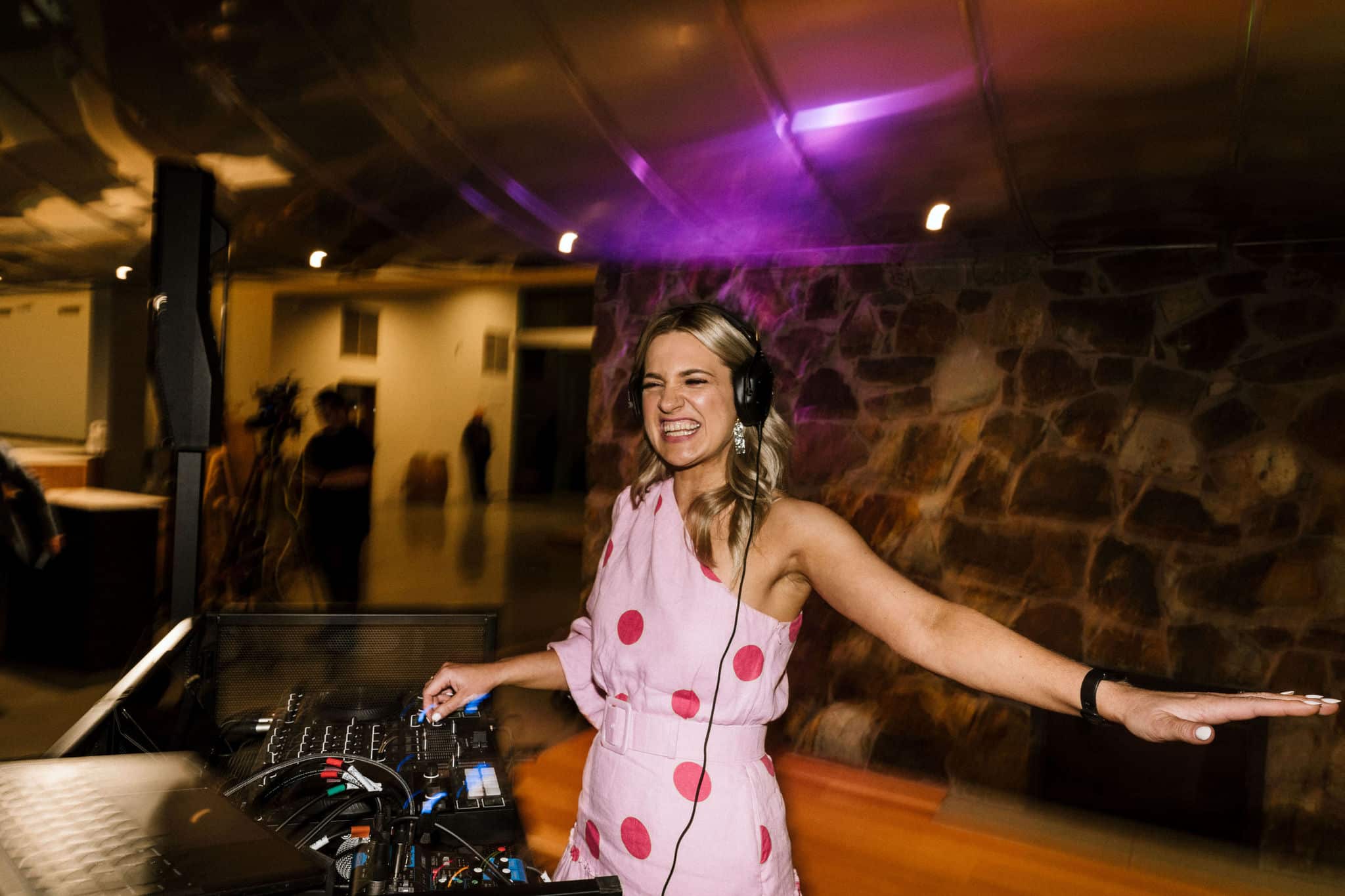 DJ Aleks Mac at Yering Station Wedding Photographed by Gold and Grit