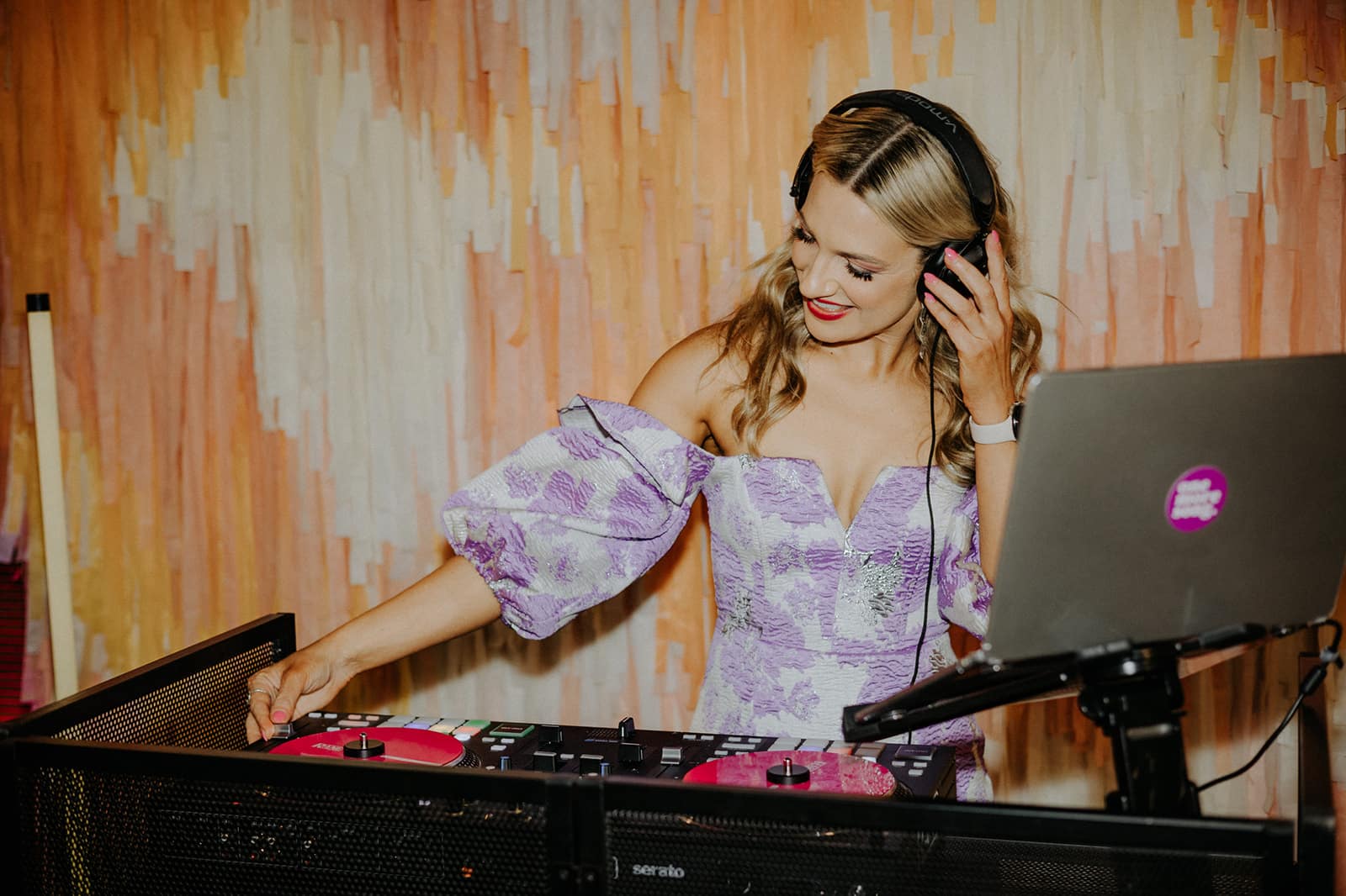 Melbourne Celebrant DJ MC Aleks Mac on the DJ Decks at Post Office Hotel Photographed by Caity and Duncan